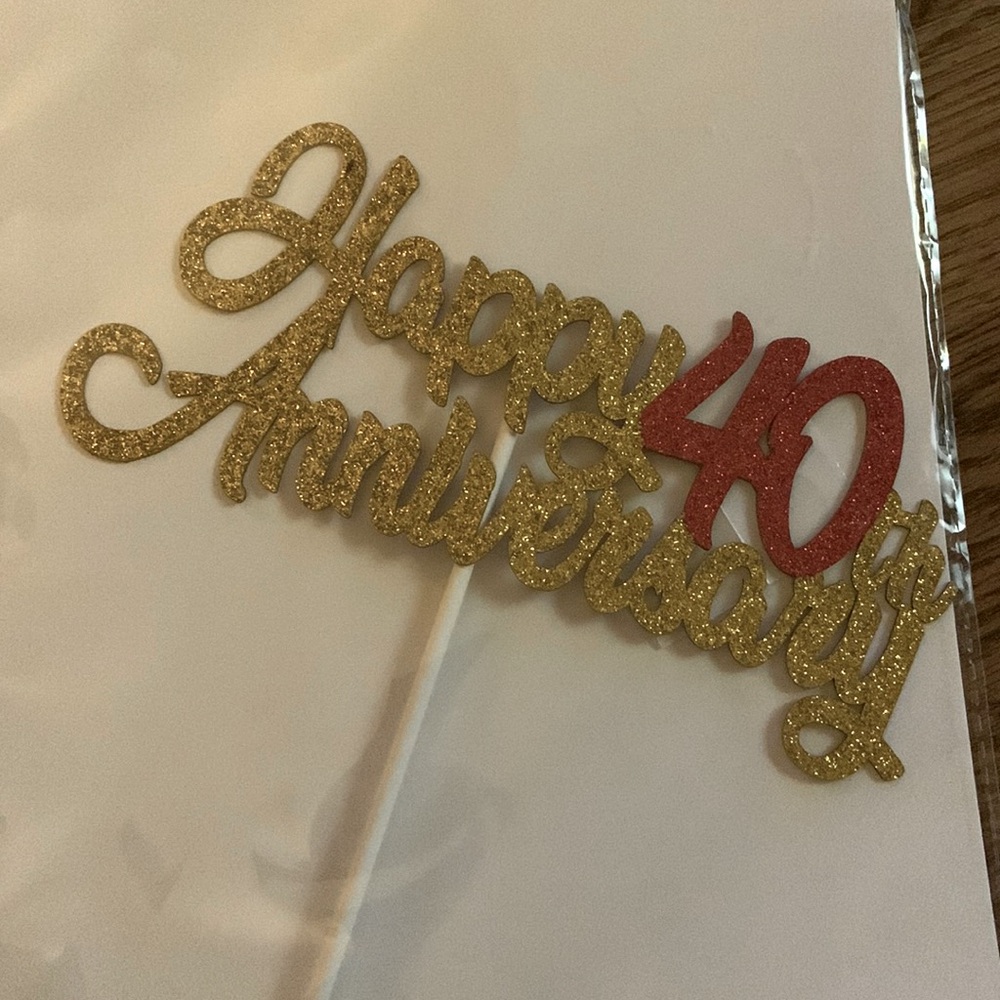 Happy 40th Anniversary Cake Topper